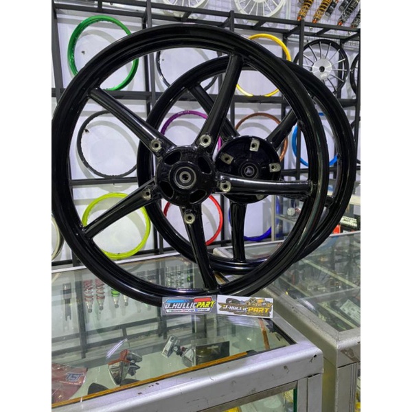 Velg MX-king model RCB hitam gold & putih UK 160-160 RING 17 Ready