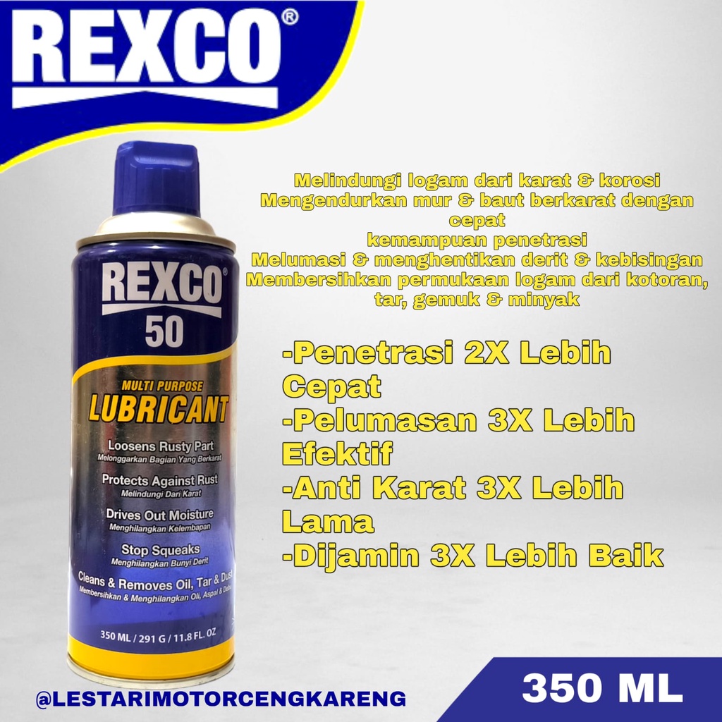 PELUMAS SERBA GUNA ANTI KARAT REXCO 50 350ML SETARA WD-40