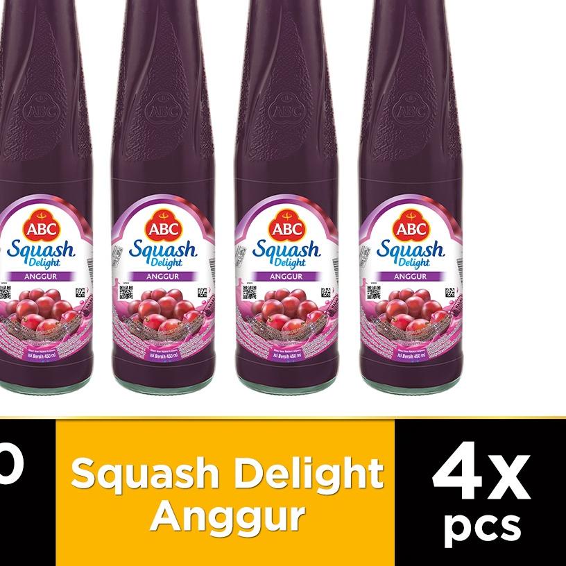 

● ABC Sirup Squash Delight Anggur 450 ml - Multi Pack 4 pcs ➫