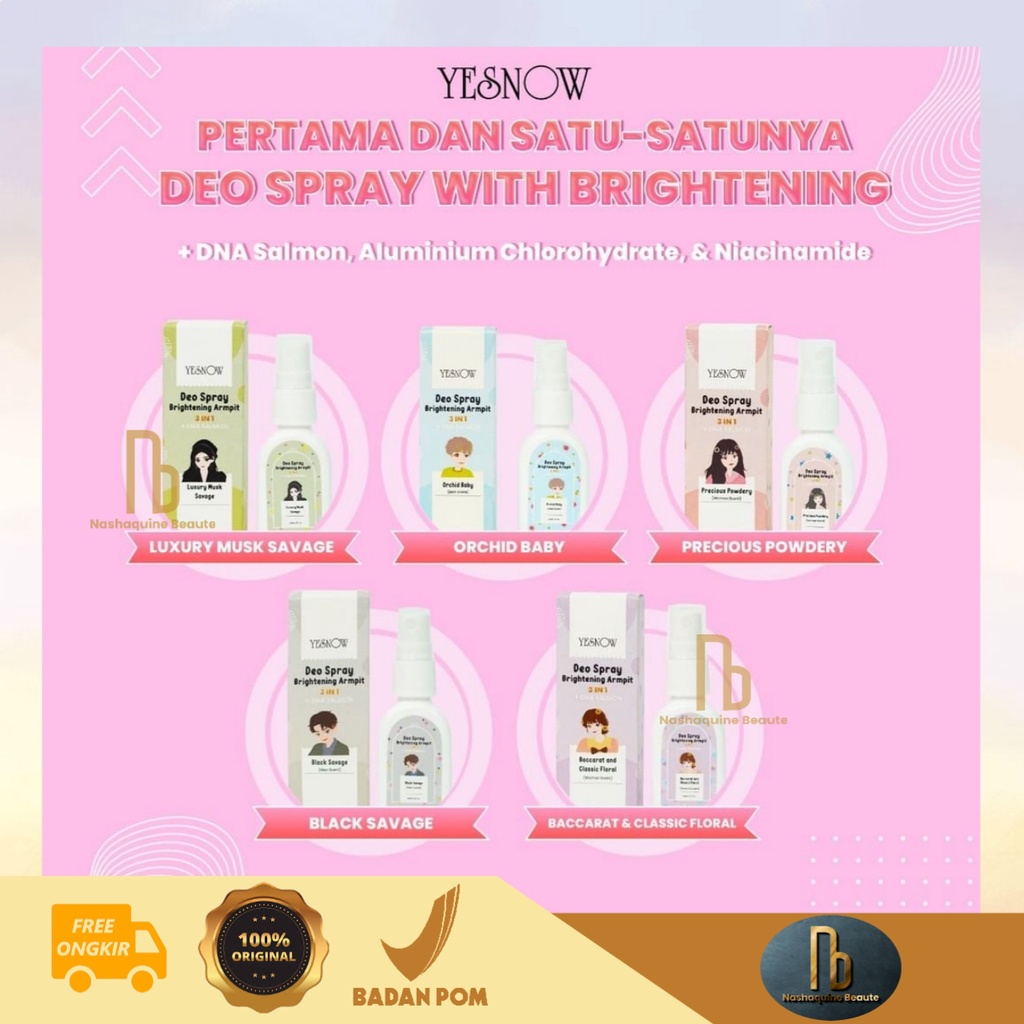 YESNOW Deo Spray Brightening Armpit 3IN1 + DNA SALMON 30ml | Brightening Armpit