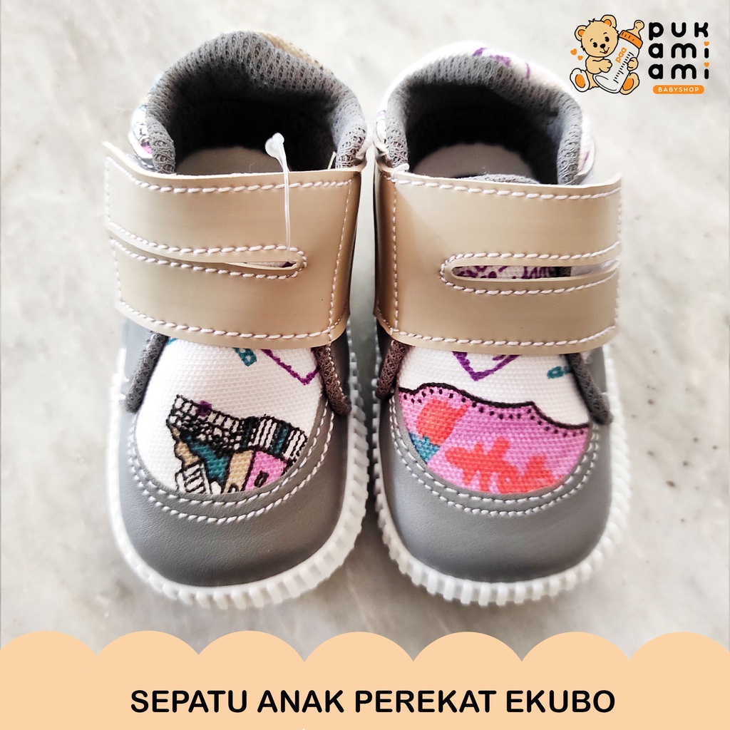 Sepatu Anak Perekat Motif Stripe / Ekubo