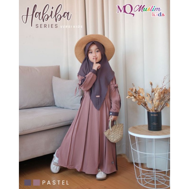Gamis Anak Set Hijab Habiba kids By Mq Muslim original