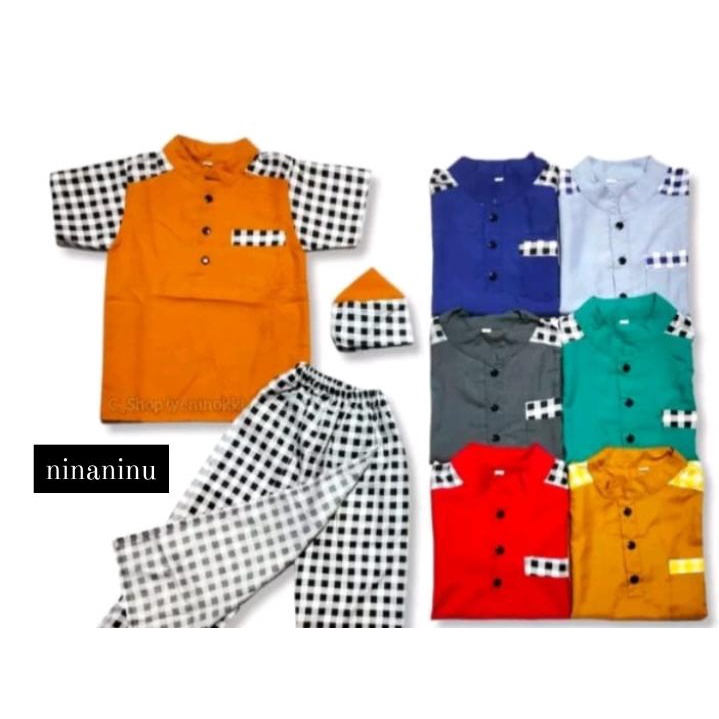 SARKOCI ANAK UMUR 5-10 TAHUN/BAJU KOKO ANAK JUNIOR/SARUNG-BAJU KOKO-PECI