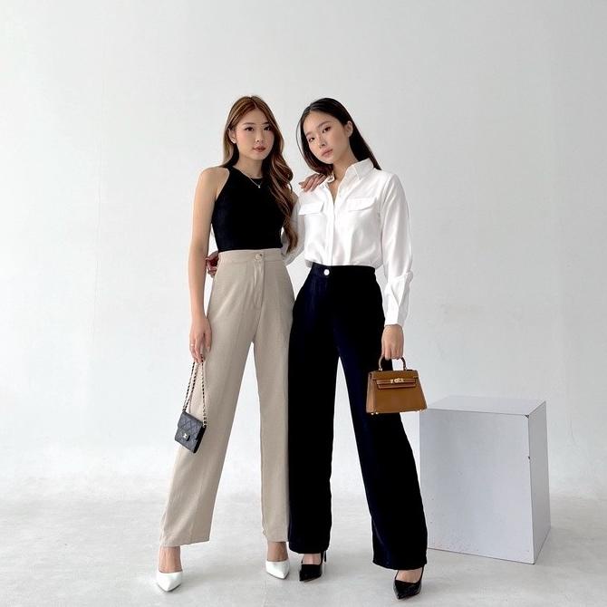 Harley Pants | Celana kerja wanita | Celana Straight cut | Casual Pant