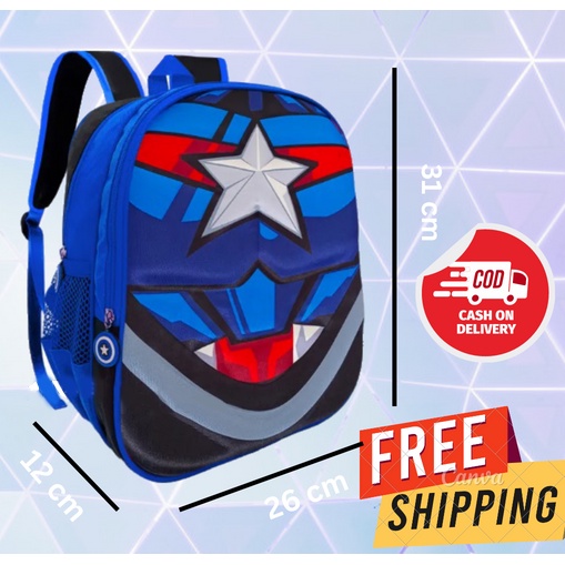 IMPORT ~ Tas Ransel Kilap TK / TAS sekolah anak TK - SD 1-2 / Tas 2 resleting /Tas Ransel Sekolah 2 Ruang TK Superman Batman Bumblebee Captain IRON MAN Hard Cover