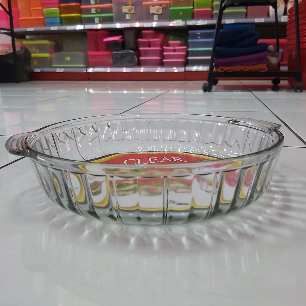 DM - Mangkuk Mangkok Wadah Saji Kaca Tebal Clear Serving Bowl