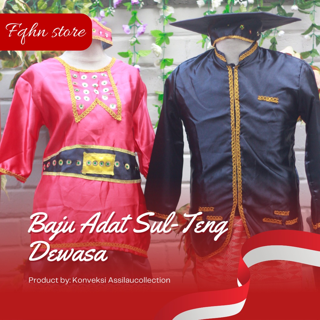 Baju adat dewasa Sulawesi Tengah satuan (Laki/Cewek)