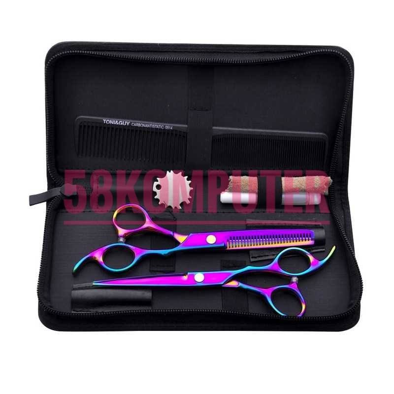 Peralatan Set Gunting Rambut Salon Profesional Lengkap Murah BHT002 Gunting Rambut Sasak Shilla Gunting Rambut Sasak Original Murah Import  Sisir Jepitan Plus Dompet Penyimpana Alat Panagkas Rambut