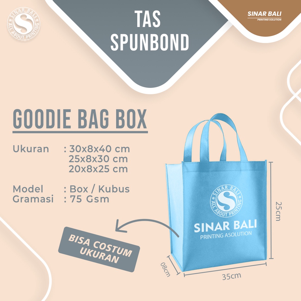 

( 1 ) Tas Spunbond polos / Tas Souvenir Goodie Bag / Tas Kain