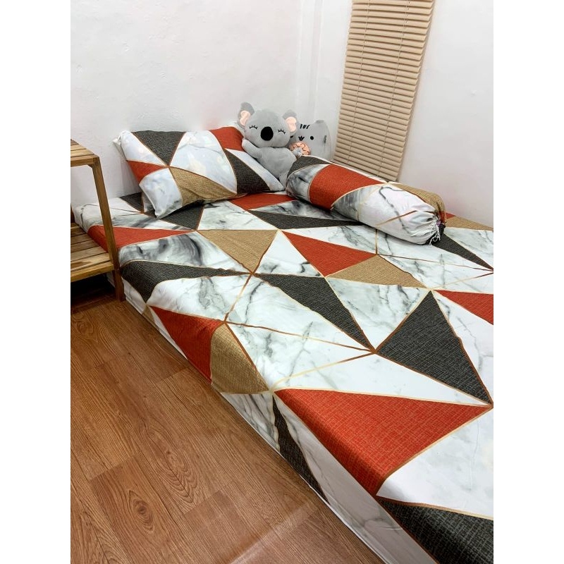 SEPREI HOMADE SEPREI DISPERSE SEPREI MOTIF SEPREI EMILY KHAKY KOTAK HITAM UKURAN 120×200 160×200 180×200 SET SARUNG BANTAL DAN SARUNG GULING#SELLER AMANAH#