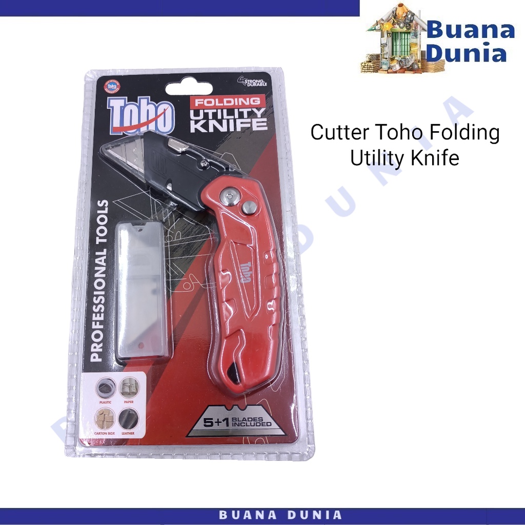 

Cutter TOHO Folding Utility Knife | Pisau Lipat | Cutter Gipsum