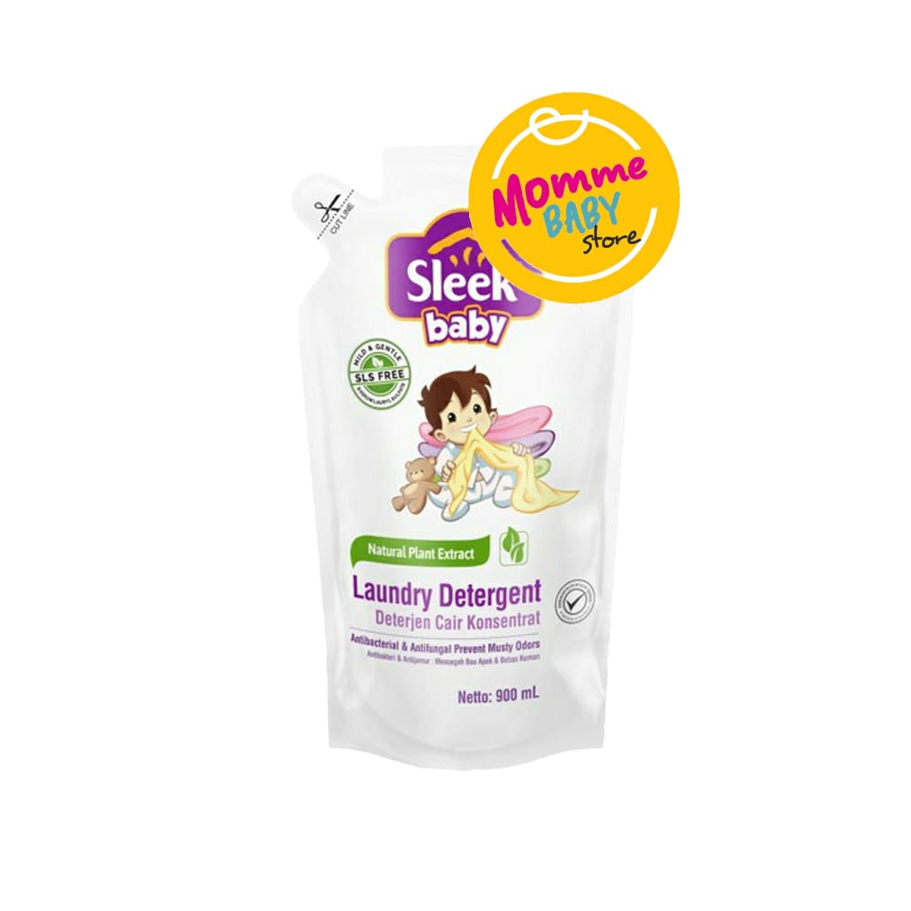 Sleek Laundry Detergent Kemasan Refill 900 ml Sabun pencuci pakaian bayi isi ulang Sleek Baby