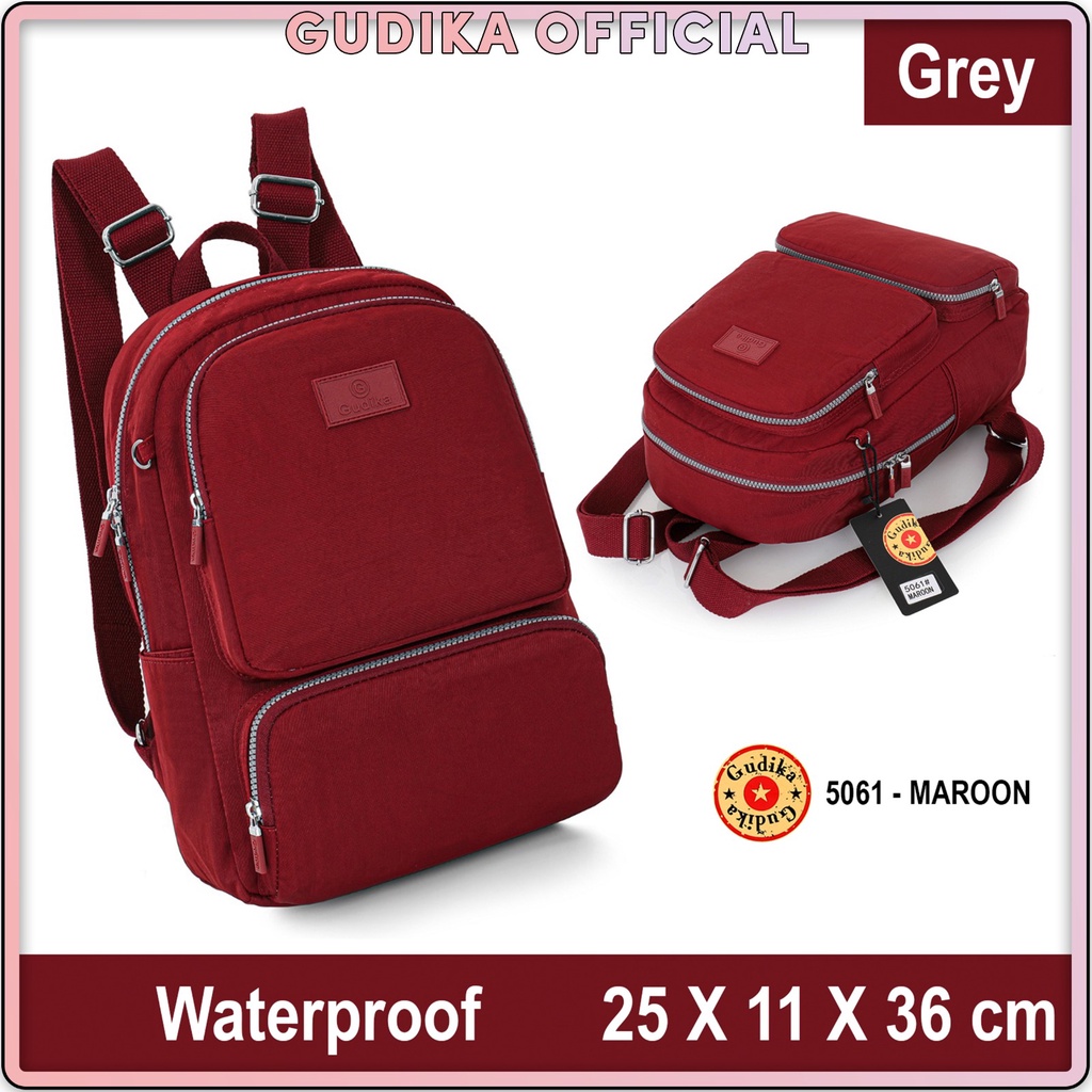 GUDIKA 5061 | Backpack Waterproof Wanita Tas Ransel Laptop Anti Air Import Original | Ransel Cewek | Ransel Perempuan | Tas Wanita