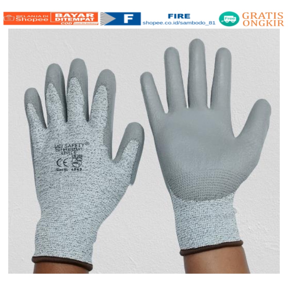 Kontruksi Welding Proyek bengkel Pengaman kerja Safety Gloves Kontruksi Welding Proyek bengkel Level 5 Tebal Sarung Tangan 4543 Anti Potong Cut Resistant safety Gloves