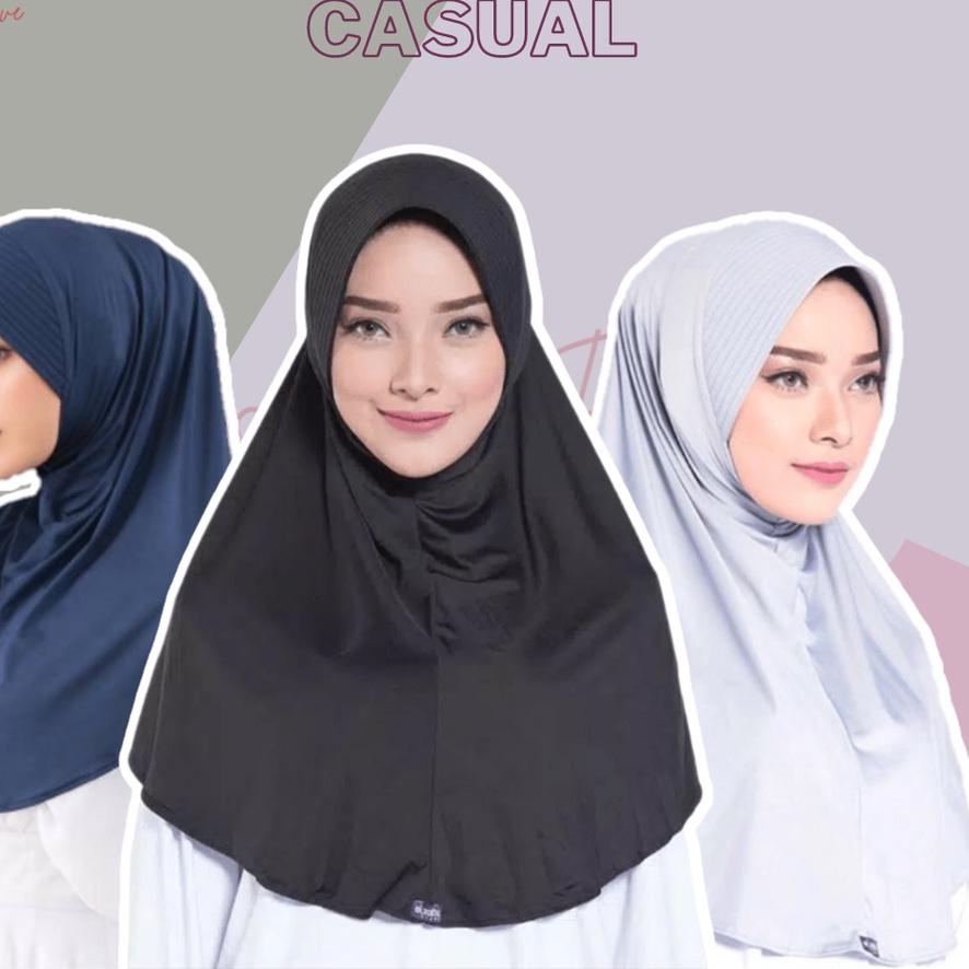 ✫ BERGO ELZATTA KERUDUNG HIJAB JILBAB KRUDUNG BERGO INSTAN  LANGSUNG HITAM PUTIH POLOS ELZATA ZARIA 
