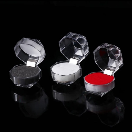 Box Cincin Mika Crystal Transparan Tempat Kotak Perhiasan Acrylic Wadah Emas Unik