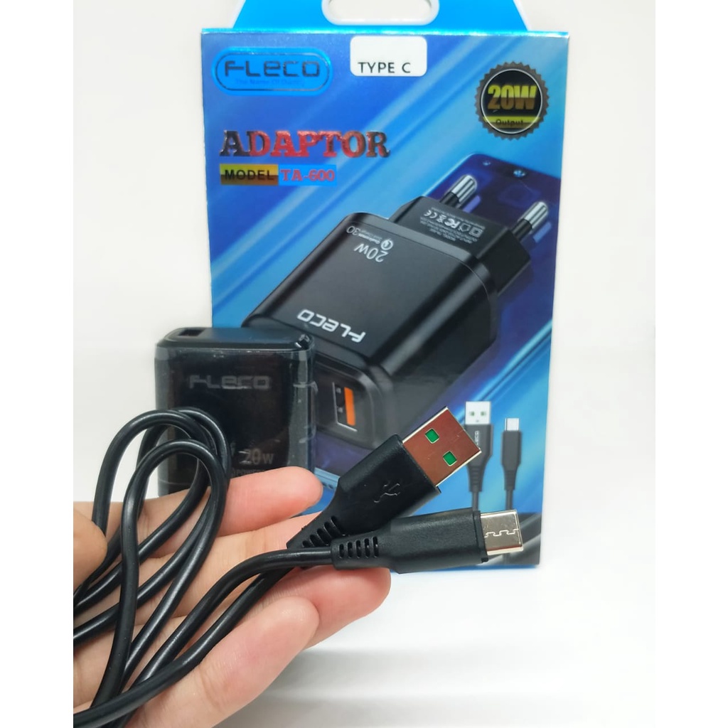 PROMO Travel Charger Fleco Original TA600 Micro Dan Type C Small And Simple QUICK CHARGER