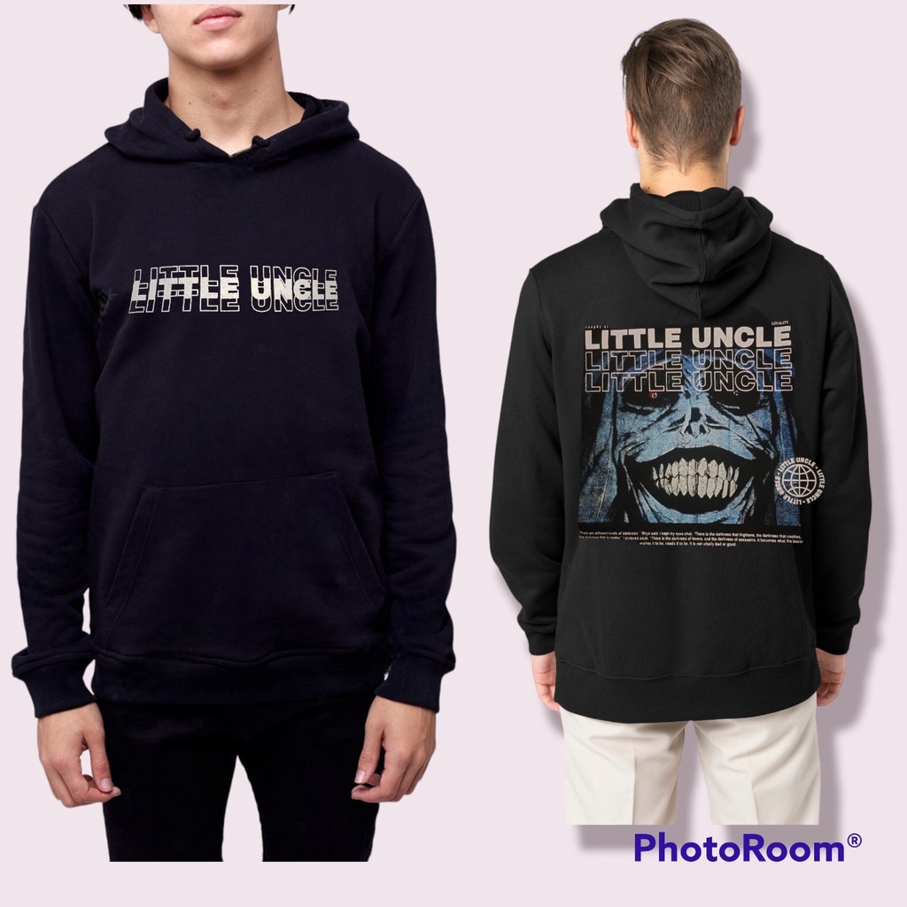 Litle Uncle Hoodie Jumper Model Motif Gambar Full Sablom Bahan Katun Fleece Size M L XL (Pria Wanita)