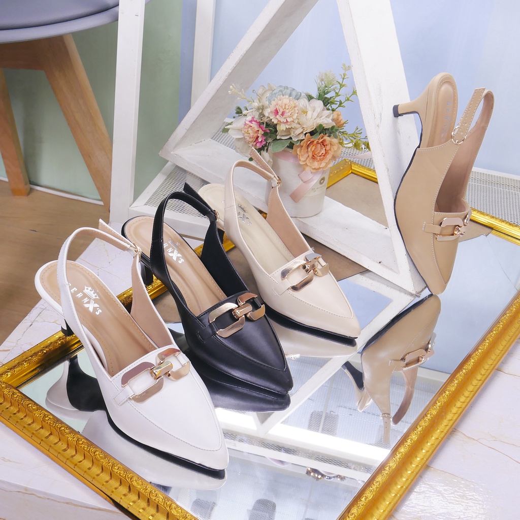 BernX's Shoes - Achiera Sepatu Wanita Slingback High Heels Hak 5 cm