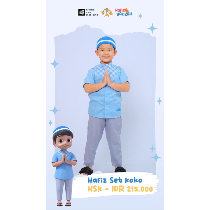 Hafiz Hafizah Couple Series / One Set Series Baju Koko Anak Laki Laki Gratis Peci Setelan Baju Musli