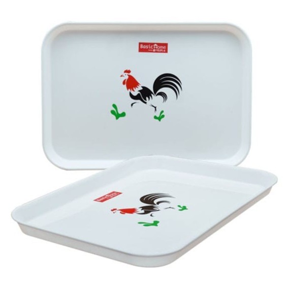 Nampan Saji Segi No 30 Rooster - Baki Plastik Gambar Ayam - Lion Star Basic Home