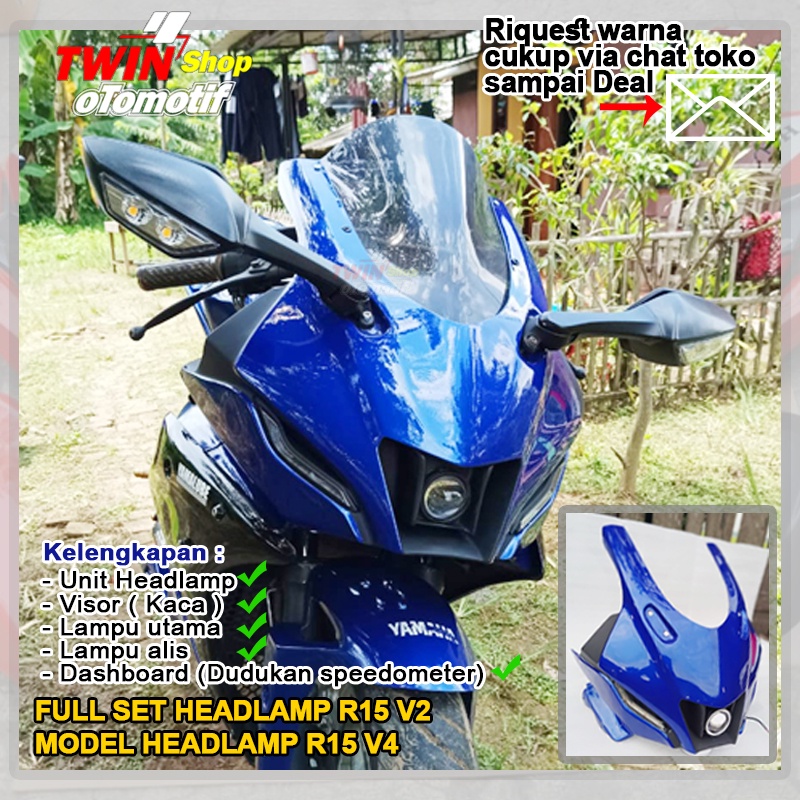 HEADLAMP R15 V4 UNTUK R15V2, HEADLAMP R15 V2 MODEL HEADLAMP R15V4