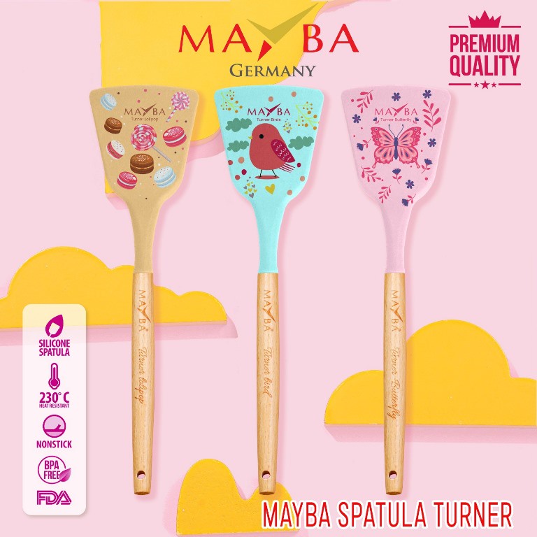 SPATULA TURNER SILIKON MAYBA CHARMING Sutil silicone karakter bird butterfly - motif lolipop