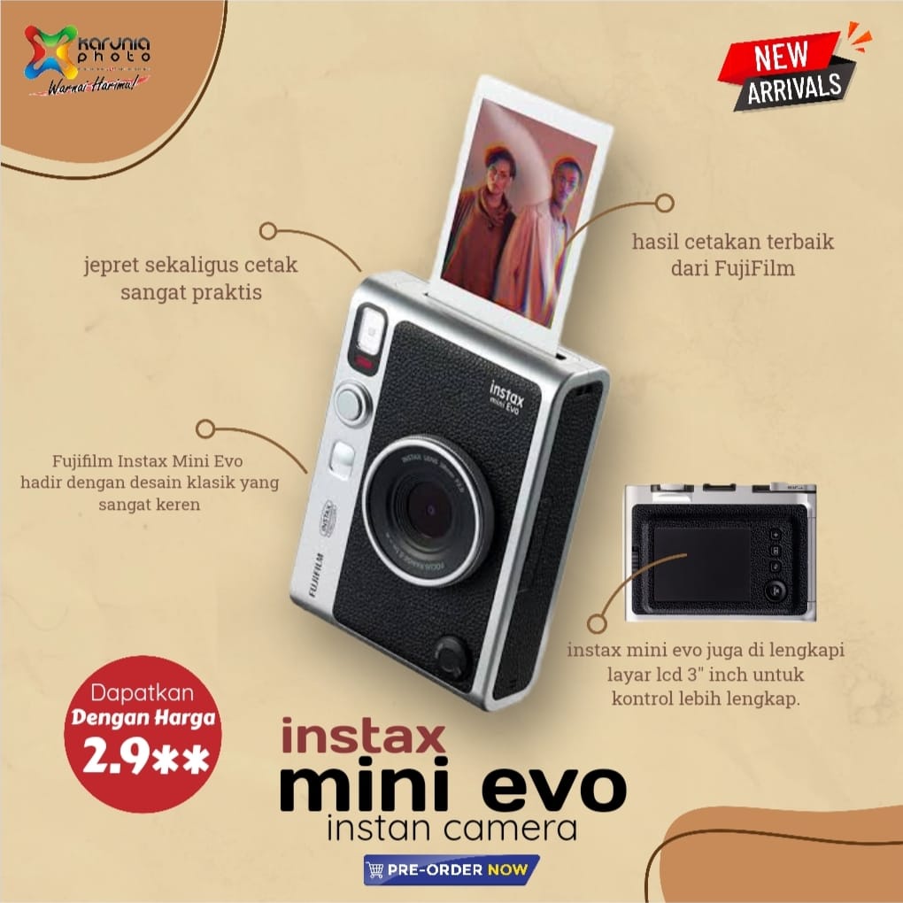 Instax mini evo instan kamera fujifilm // kamera instax mini evo