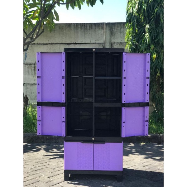 Lemari PLastik AQUOSE JUMBO PLUS KACA + Gantungan