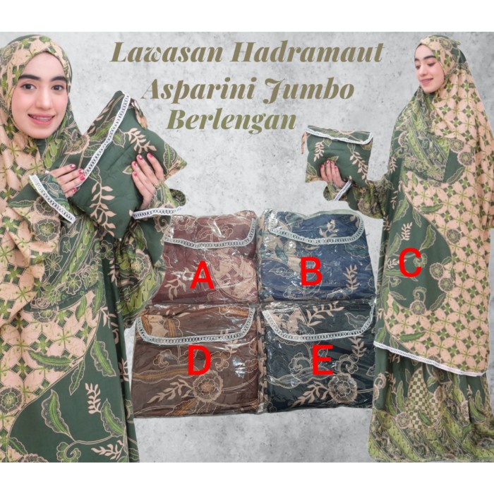 Mukena Lawasan Hadramaut Asparini Jumbo Berlengan