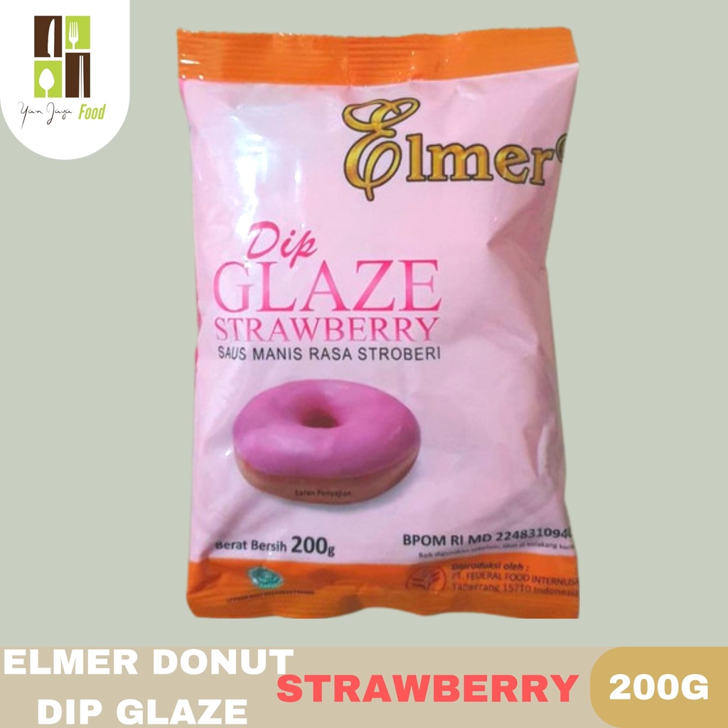 Elmer Dip Glaze Donut Saus Manis Rasa Greentea/Vista Tiramisu/Cheese/Taro/Strawberry 200g