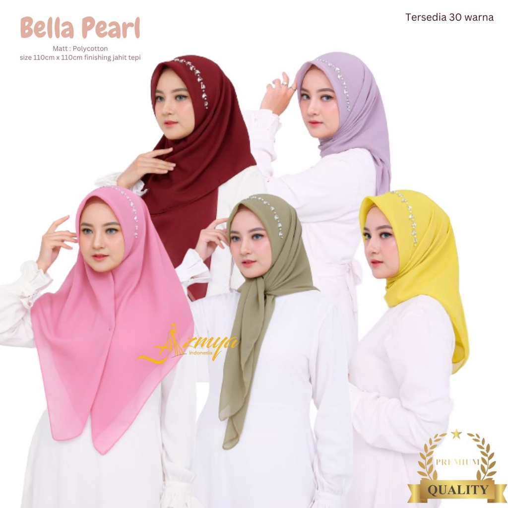 Jilbab Segiempat BELLA PEARLY Hijab Payet Pesta