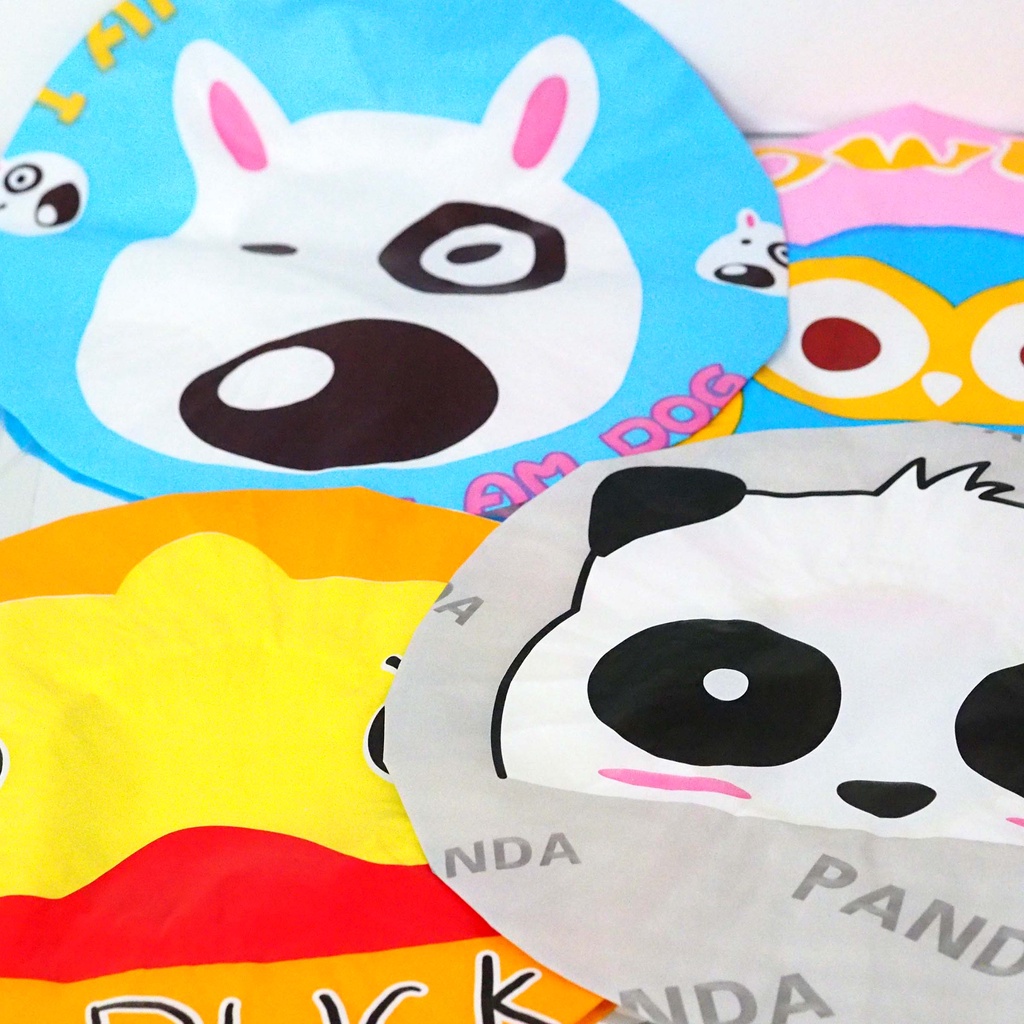 Shower Cap Karakter Kartun Animals Penutup Rambut Kepala Mandi Topi Keramas Anak Dewasa Waterproof