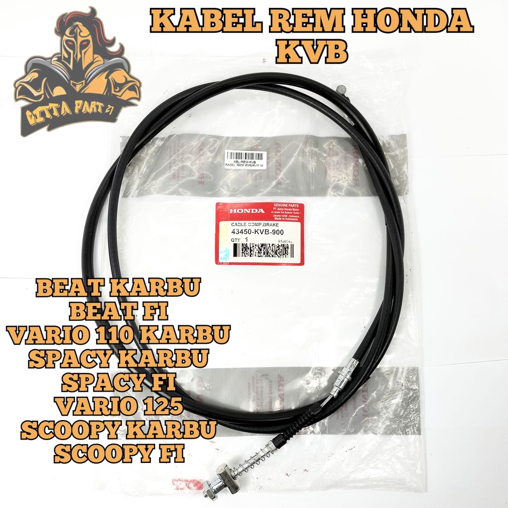 KABEL REM HONDA AHM KVB KUALITAS ASLI ORIGINAL HONDA AHM PRESISI REM JADI ENTENG TIDAK KASAR DAN DIJAMIN AWET BEAT KARBU BEAT FI VARIO 110 KARBU SPACY KARBU SPACY FI SCOOPY KARBU SCOOPY FI VARIO 125 VARIO 110 FI