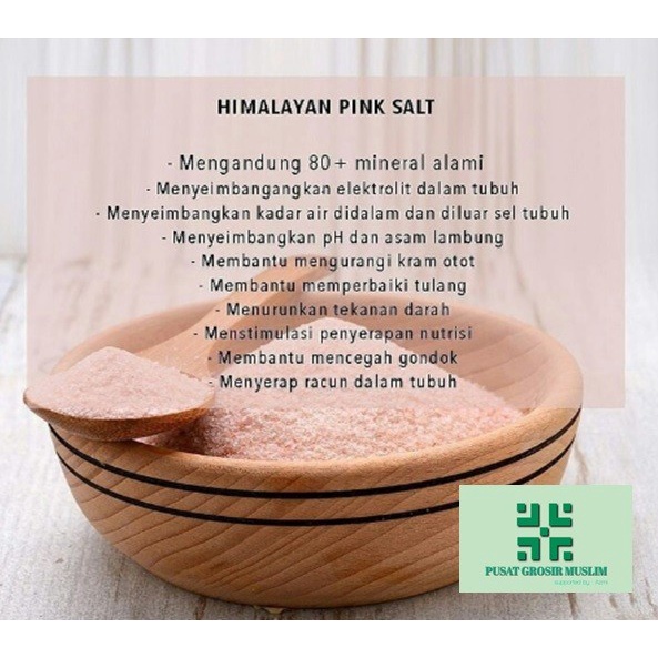 Himalayan Pink Salt Garam Natural Kemasan Repack 500gr dan 1KG