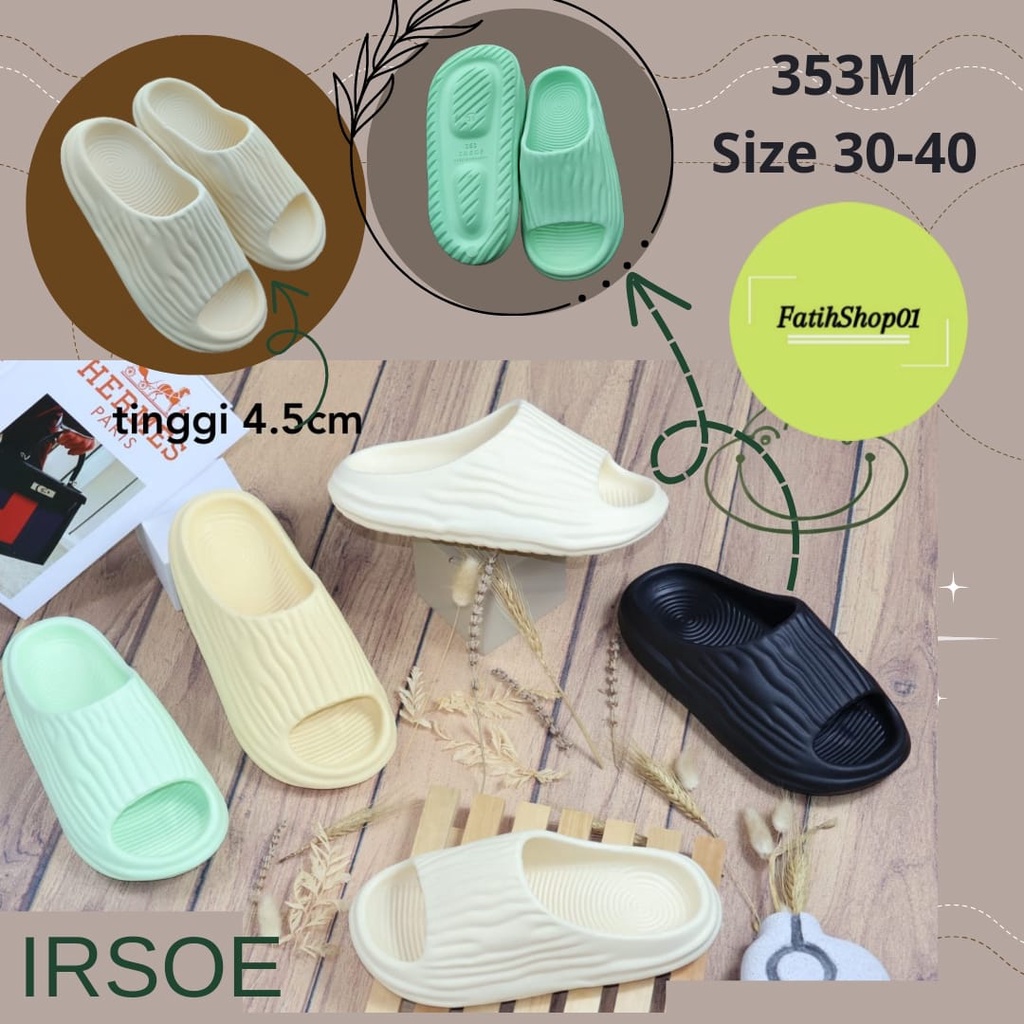 sandal perempuan slide 353 size 30-40 /sandal wanita terbaru merek irsoe