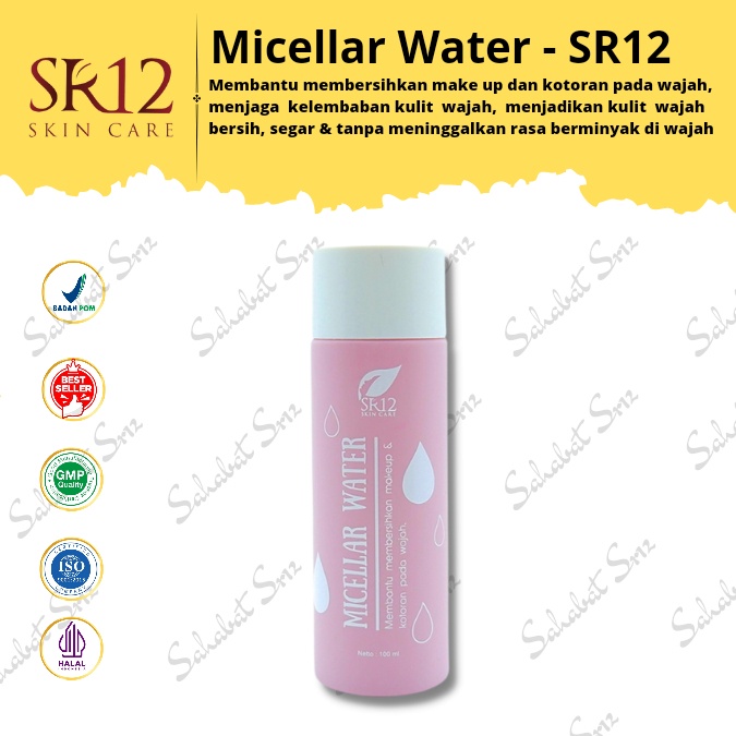 SR12 MICELLAR WATER / MELEMBABKAN WAJAH SECARA ALAMI BERSIH DAN SEGAR / PEMBERSIH WAJAH TERBAIK..!!