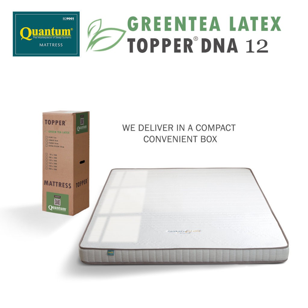 Quantum Topper Greantea Latex DNA 12cm - Kasur Spring bed Springbed - 200x160x12