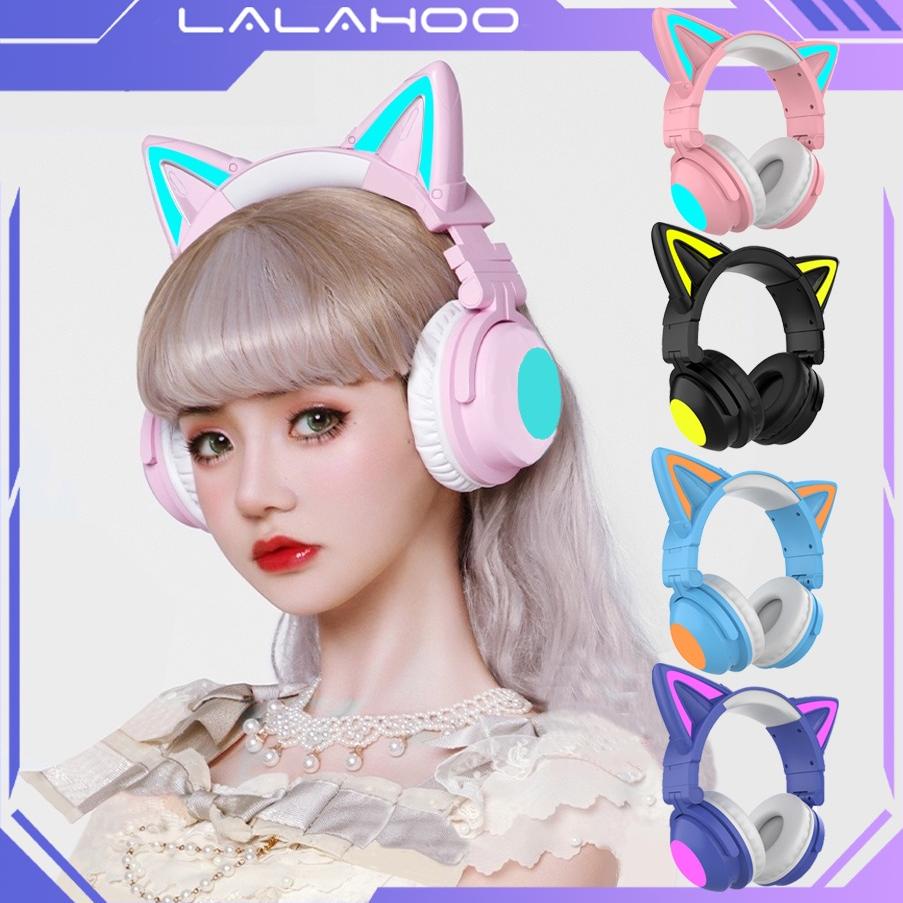 Wireless RGB Gaming Cat Ear Headset Bluetooth 5.0 Headphone ZW-068 headphones with Microphone Over-E