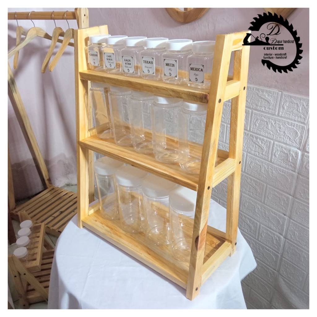RAK SUSUN BESAR KAYU 3 TINGKAT / RAK KAYU JATI BELANDA SERBAGUNA