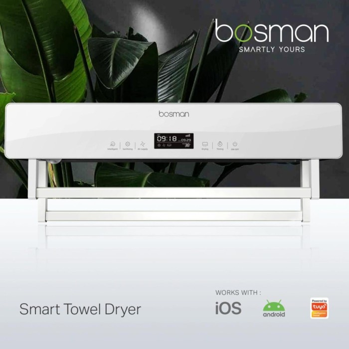 Bosman Smart Towel Dryer Sterilizer Smart Home Tuya Wifi iOS Android