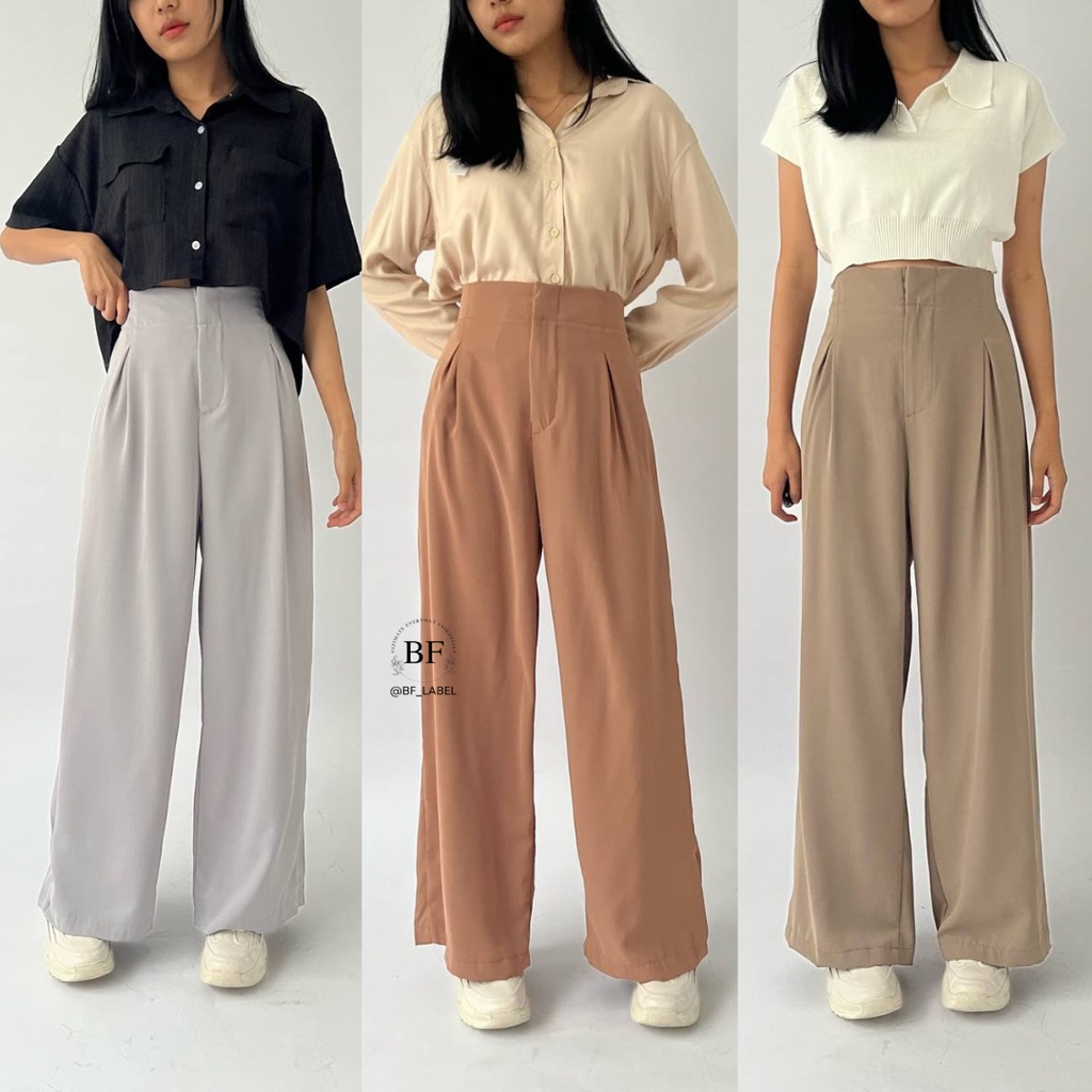 Malary Pants 2150 | Loosepants Wanita | Celana Kulot Wanita | Silky Pants by @bf_label