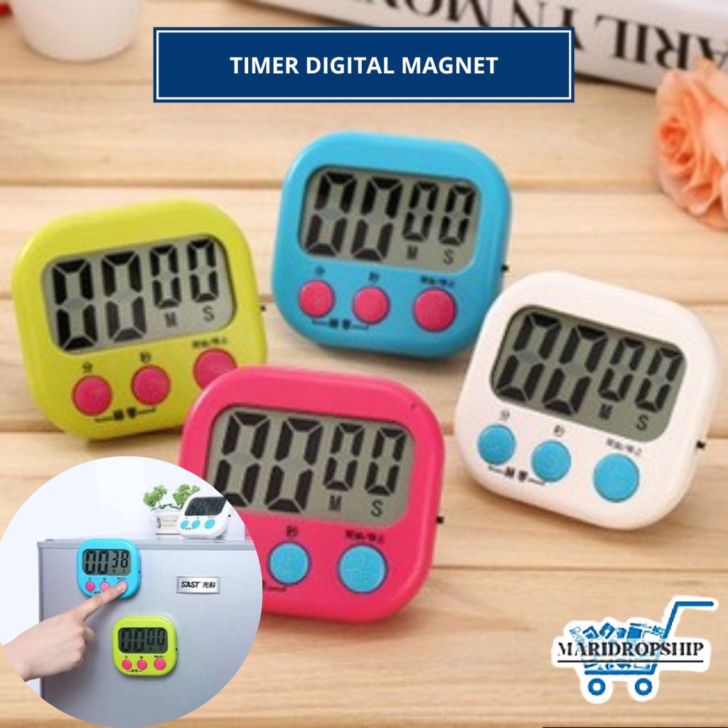 Digital Kitchen Timer Masak Magnet JAM ALARM STOPWATCH Dapur Masak