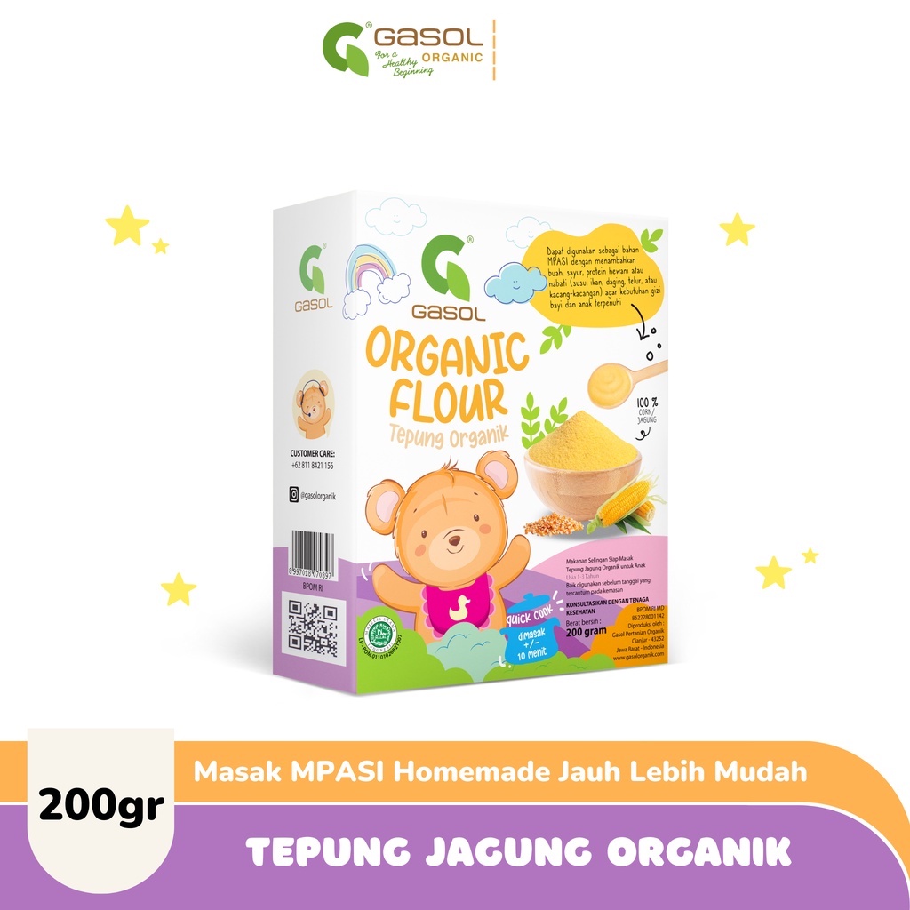 Tepung Gasol Organik Makanan Bubur Bayi Organik Pendamping ASI MPASI 200gr