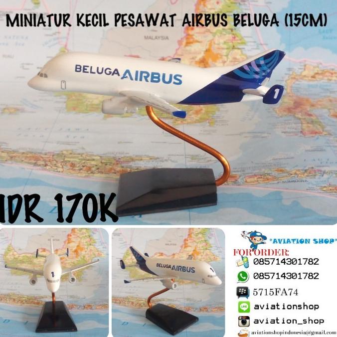Sale Terlaris  Miniatur Diecast Pesawat Airbus Beluga 15Cm Packing