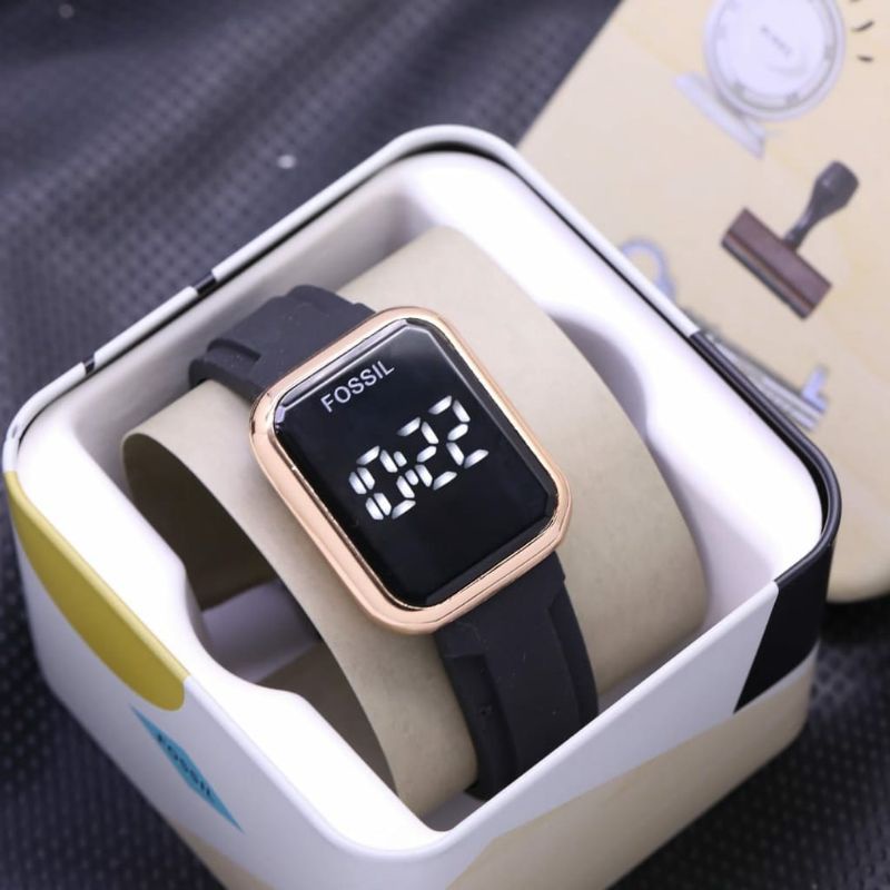 New Sale!!! Jam Tangan Fossl Digital Layar Sentuh Rubber Kasual Pria Wanita Bisa COD Free Box