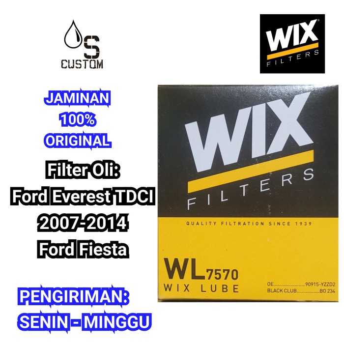 Terlaris Oil Filter Oli Wix Filter Ford Everest Tdci Ford Fiesta Wl 7570