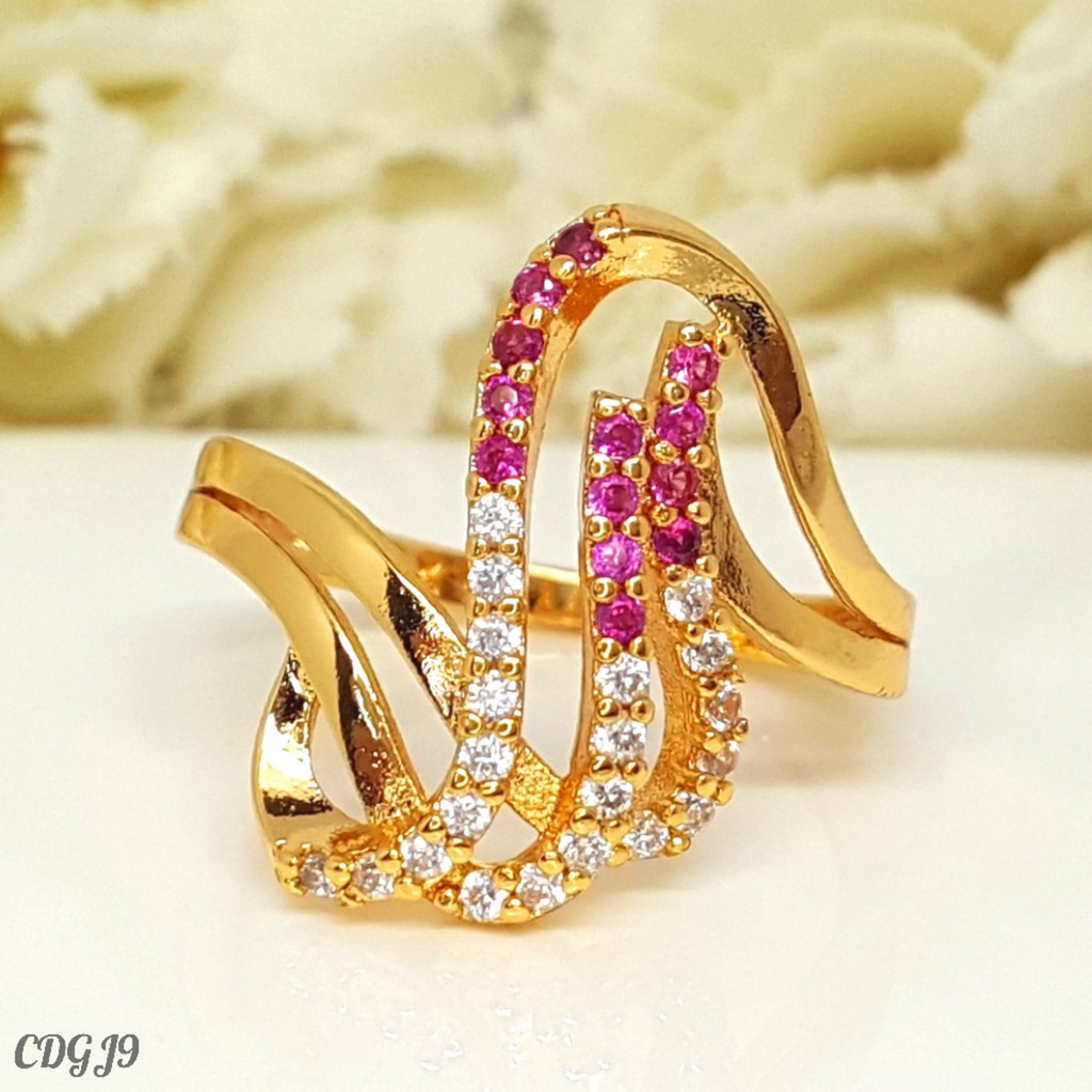 PGX Cincin Xuping Wanita Perhiasan Lapis Emas Aksesoris Fashion Premium - Z295