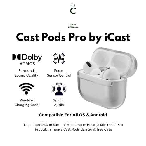 iCast TWS Cast Pods Pro H1 Edition 2023 Upgrade Edition Support OS 16 by iCast