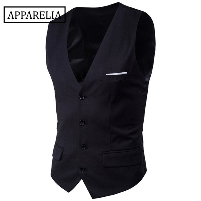 TERBARU VEST/ROMPI PRIA SLIMFIT WARNA HITAM LIST PUTIH BAHAN HIGH TWIST NIKAYU /VEST RAJUT/VEST